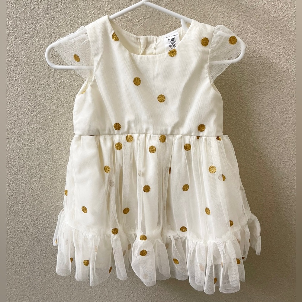 Carter just one you polka dot dress💛🤍